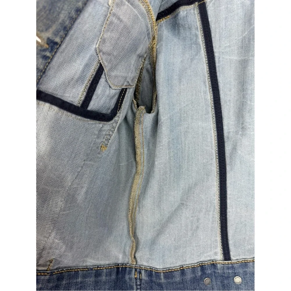 Mavi Jean jacket button up wash light Distressed Light Blue Denim Jacket